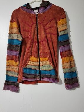 Boho Patchwork Zip Hooded Jacket - Greater Good Network, Cotton